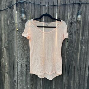 3/$15 CLEARANCE Light Pink Rubbish Basic V Neck Tee Shirt Small